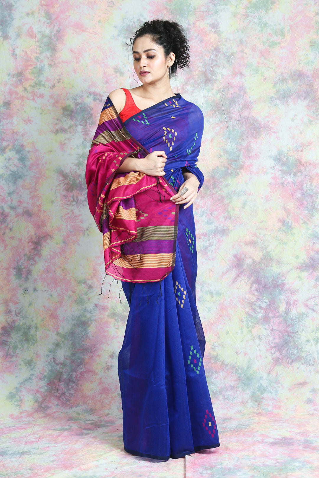 Royal Blue All Over Weaving Handloom Saree