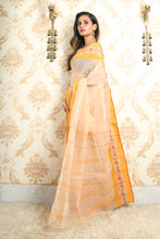 Load image into Gallery viewer, Beige Tant Saree With All Over Butta

