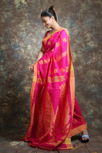 Load image into Gallery viewer, Pink Blended Cotton Handwoven Soft Saree With Allover Design
