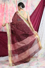 Load image into Gallery viewer, Maroon  Handwoven Cotton Tant Saree
