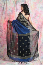 Load image into Gallery viewer, Blue Colour Lilen Saree with Weaving Border
